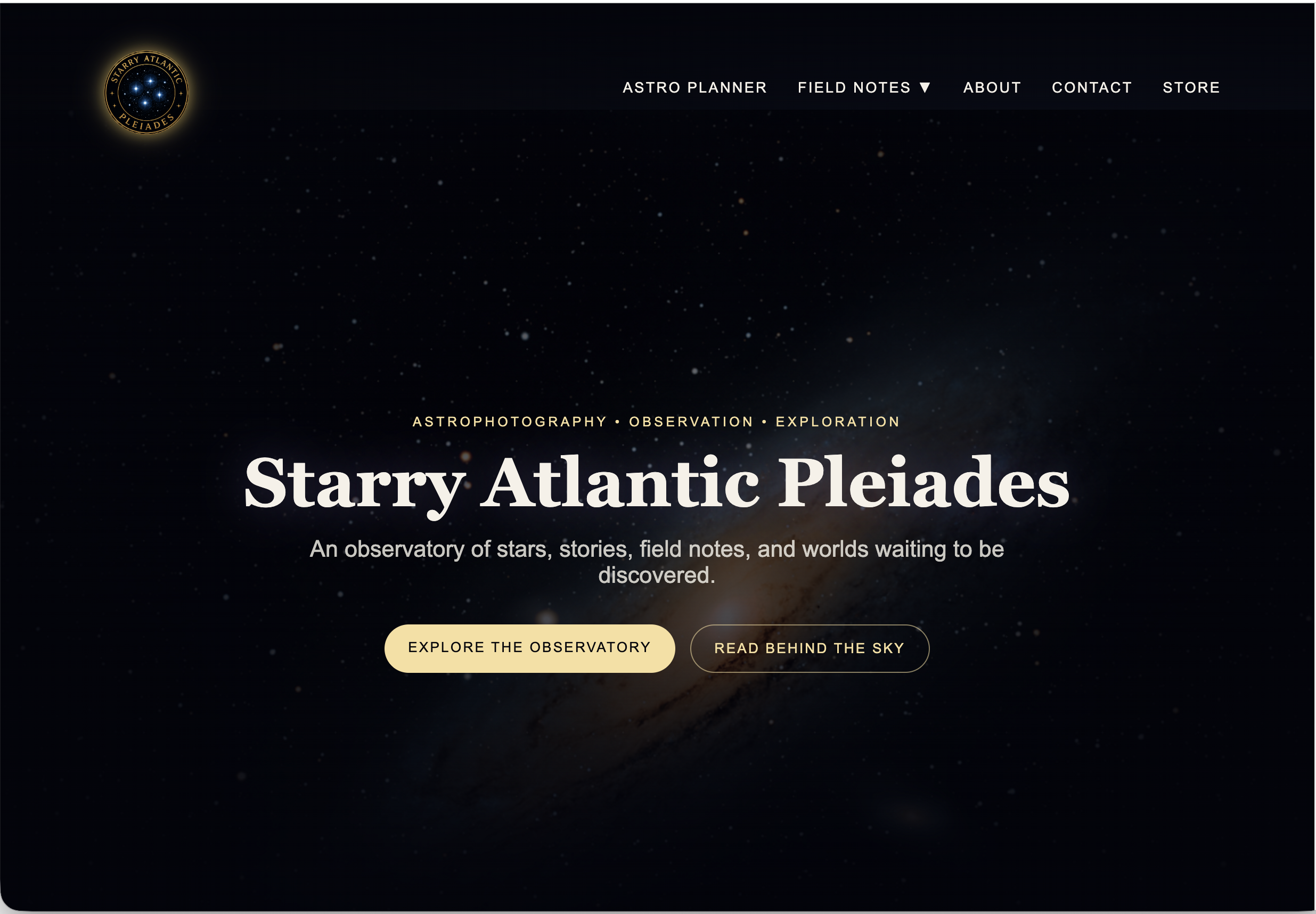 Starry Atlantic Pleiades project screenshot